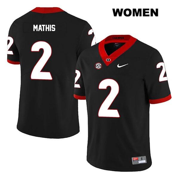 Georgia Bulldogs Women's D'Wan Mathis #2 NCAA Legend Authentic Black Nike Stitched College Football Jersey OCC1056XH